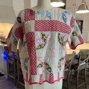 Gorgeous one-of-a-kind vintage quilted top; fits like a small (8-10).